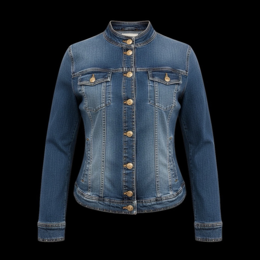 St. John Denim Button-Up Jacket
